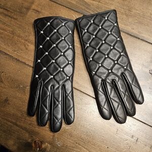 Chico's Black Leather Gloves